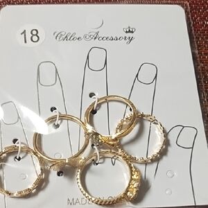 No Boundaries Gold Textured Ring Set